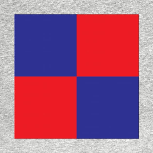 Crystal Palace Red and Blue Checkered Fan Flag by Culture-Factory